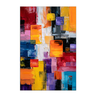 Vibrant Geometric Modern Wall Art, HD Canvas Print, Framed, Ready to Hang. (ABWA68)