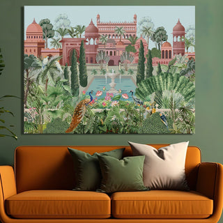 Indian Ethnic Traditional Wall Art Large Size Canvas Painting For Home and Hotels Wall Decoration. (ETHWA05)