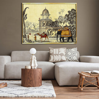Indian Ethnic Traditional Wall Art Large Size Canvas Painting For Home and Hotels Wall Decoration. (ETHWA07)