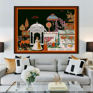 Indian Ethnic Traditional Wall Art Large Size Canvas Painting For Home and Hotels Wall Decoration. (ETHWA10)