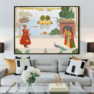 Indian Ethnic Traditional Wall Art Large Size Canvas Painting For Home and Hotels Wall Decoration. (ETHWA14)