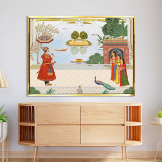 Indian Ethnic Traditional Wall Art Large Size Canvas Painting For Home and Hotels Wall Decoration. (ETHWA14)