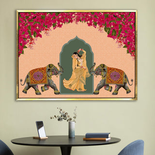 Indian Ethnic Traditional Wall Art Large Size Canvas Painting For Home and Hotels Wall Decoration. (ETHWA16)