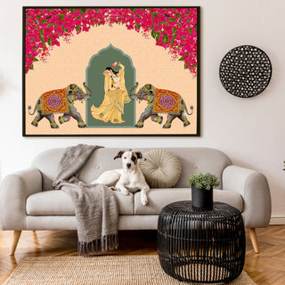 Indian Ethnic Traditional Wall Art Large Size Canvas Painting For Home and Hotels Wall Decoration. (ETHWA16)
