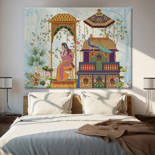 Indian Ethnic Traditional Wall Art Large Size Canvas Painting For Home and Hotels Wall Decoration. (ETHWA20)