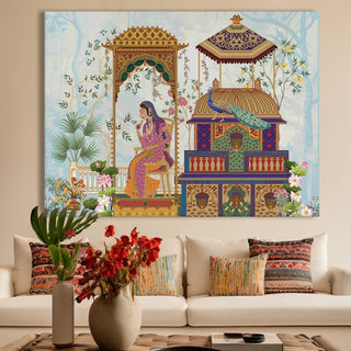 Indian Ethnic Traditional Wall Art Large Size Canvas Painting For Home and Hotels Wall Decoration. (ETHWA20)