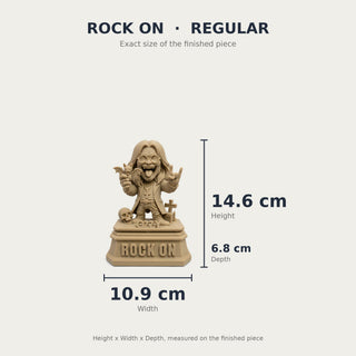 Rock On (Rock Star) desk trophy Regular size with measurements