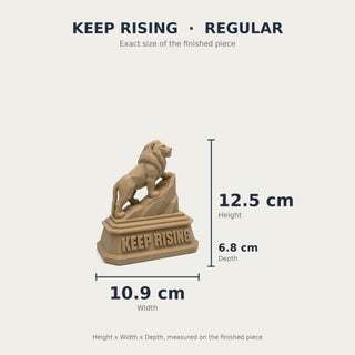 Keep Rising (Lion) desk trophy Regular size with measurements