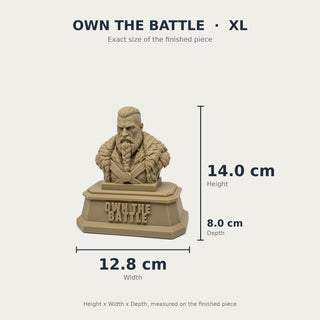 Own the Battle (Warrior) desk trophy XL size with measurements