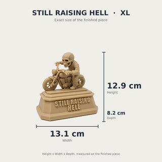 Still Raising Hell (Biker) desk trophy XL size with measurements