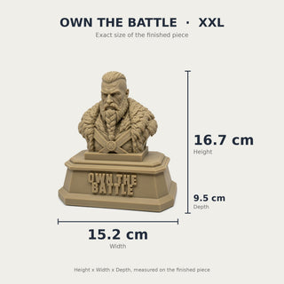 Own the Battle (Warrior) desk trophy XXL size with measurements