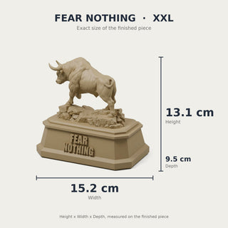 Fear Nothing (Bull) desk trophy XXL size with measurements