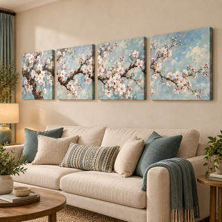 Blossom Sonata: Right-angled display with printed canvas sides.