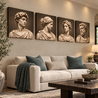 Marble Atelier: Left-angled display with printed canvas sides.