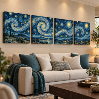 Midnight Reverie: Left-angled display with printed canvas sides.