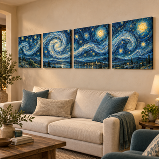 Midnight Reverie: Right-angled display with printed canvas sides.