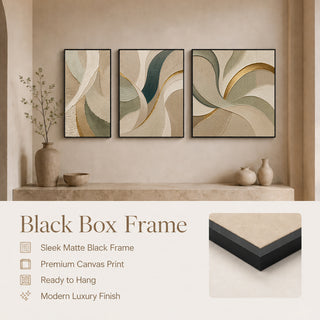 Black box frame finish details for Khirki 3D relief abstract wall art