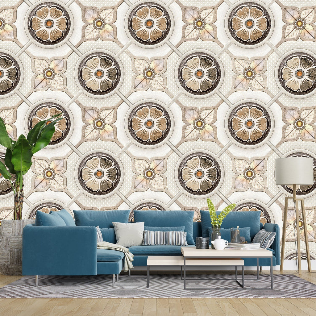 Abstract Floral Moroccan Pattern Wallpaper 