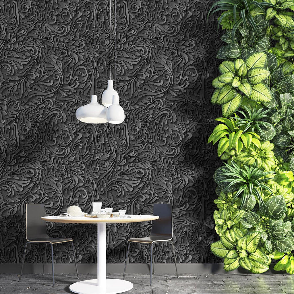 3D floral vine pattern Wallpaper